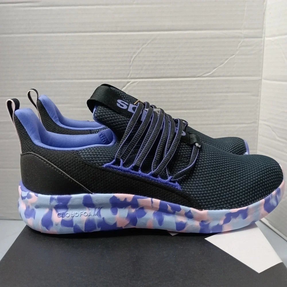 Adidas Lite Racer Adapt 7.0 K Black Pink Blue Shoes IH7850 Youth Girl's Size 7 - Picture 1 of 8